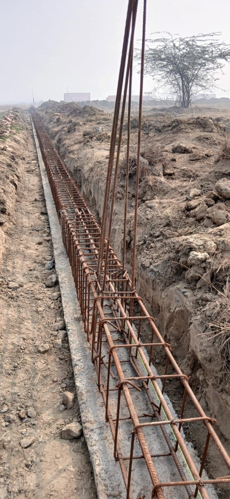 Boundry wall - Beam steel